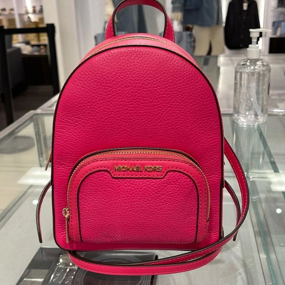 Michael Kors Ladies Backpack Bag Jaycee XS Convertible Zip Backpack Electric Pnk